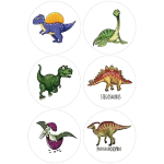 Cute Dinosaur Stickers - Roll of 50's